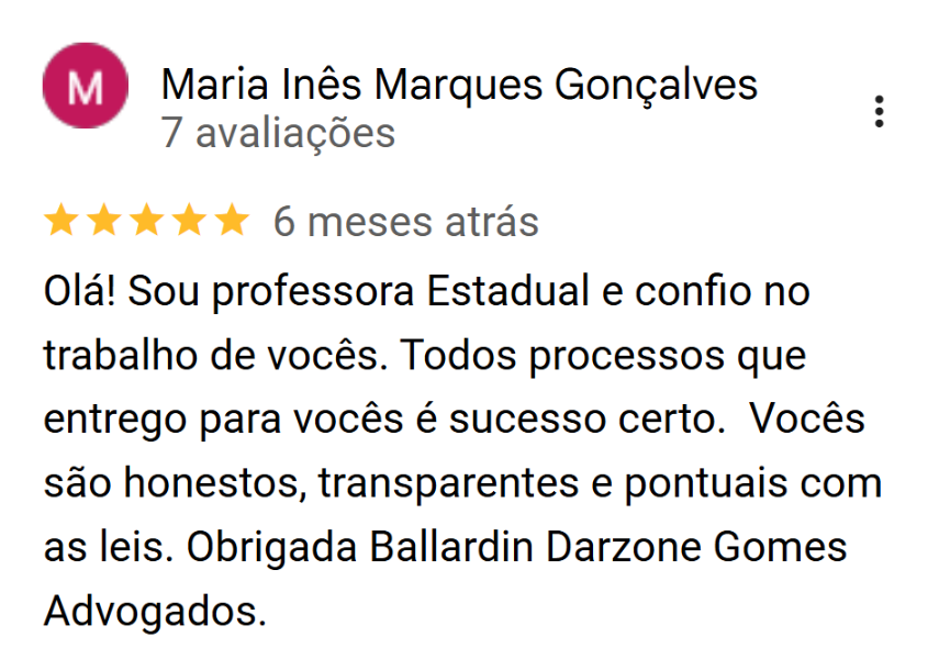 Avaliação de Maria Inês Marques Gonçalves no Google: 5 estrelas